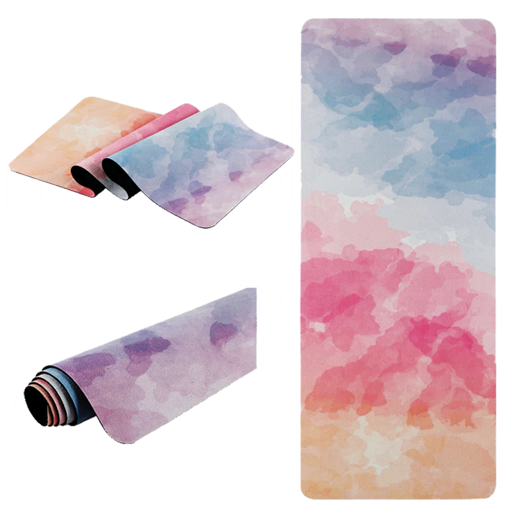 Fitness  Suede Printed Yoga Mat - Morning Pastel
